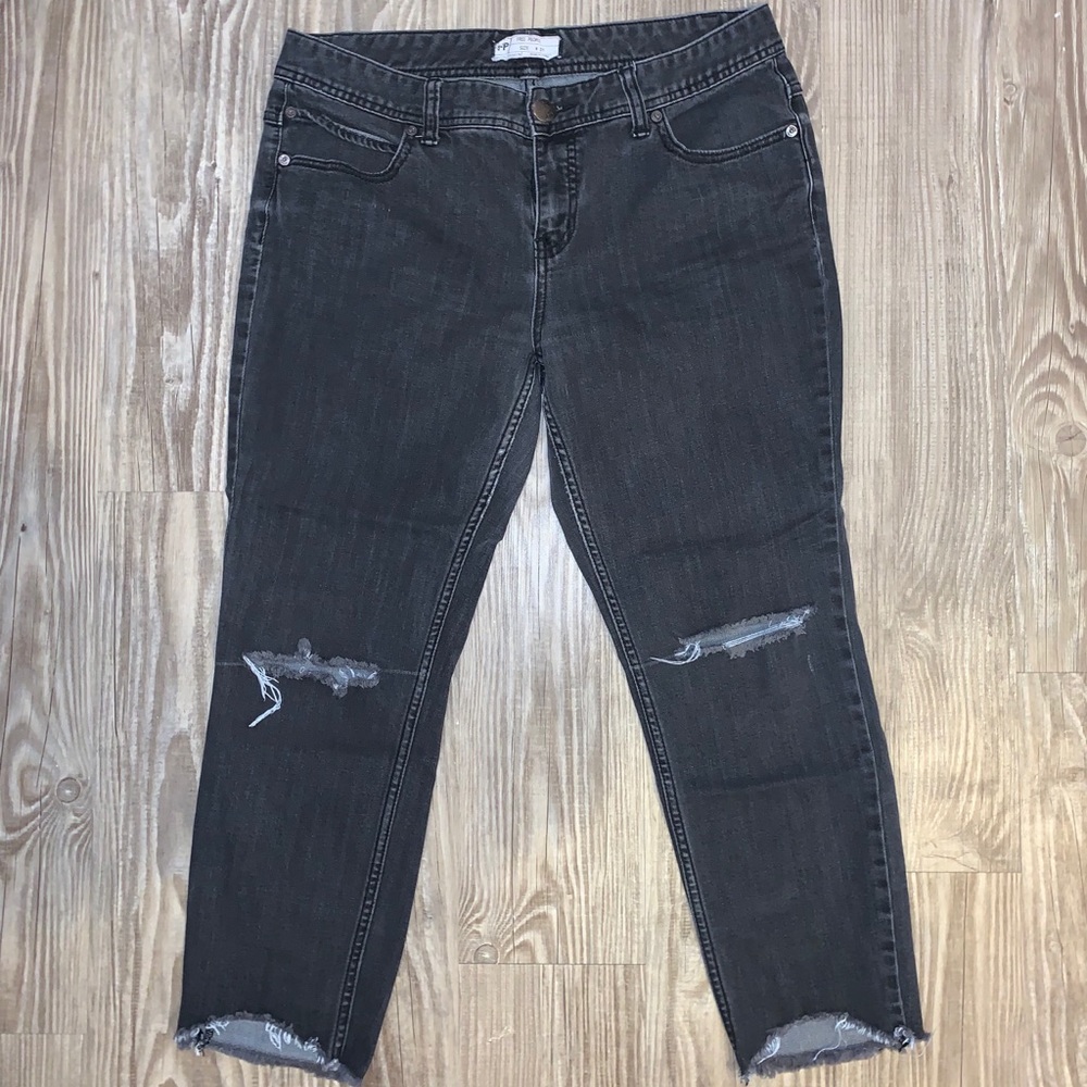 Free People Gray Ripped Jeans
